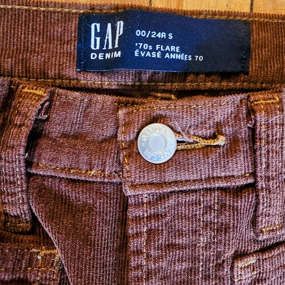 GAP 70's style Sable Brown Corduroy Flare Pants - Picture 4 of 5